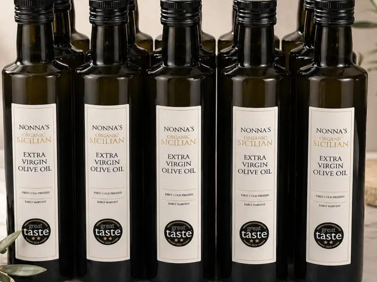 bottles of nonnas extra virgin olive oil